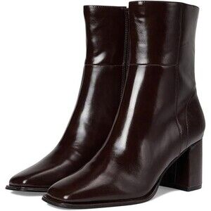 Madden Girl Monicaa Boots Womens 11M Espresso Shiny Square Toe Block Heel Bootie